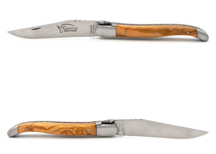 Laguiole pliant 12 cm en olivier, abeille tête de mort N°3