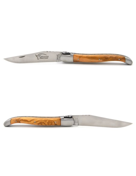 Laguiole pliant 12 cm en olivier, abeille tête de mort N°3