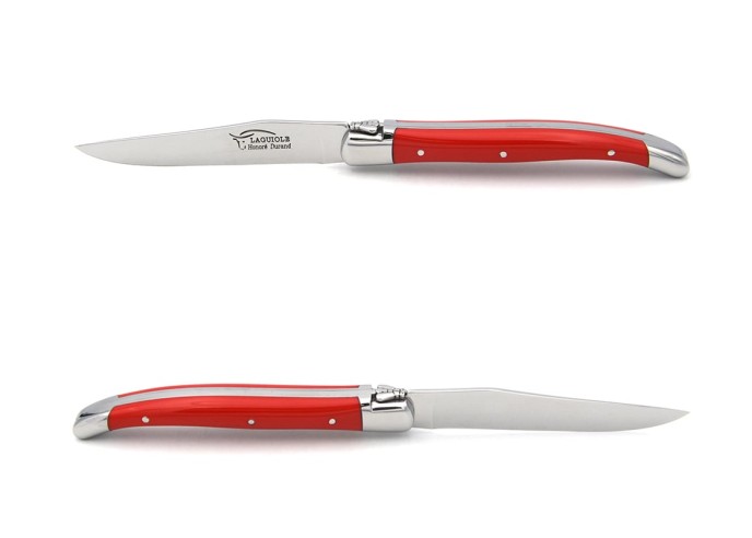 Laguiole dessert knives, mixed colors corian handle