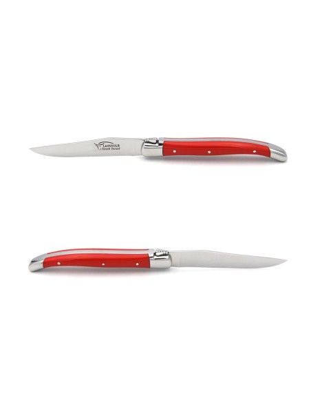 Laguiole dessert knives, mixed colors corian handle