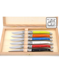 Couteaux à dessert de Laguiole, manche en corian couleurs panachées