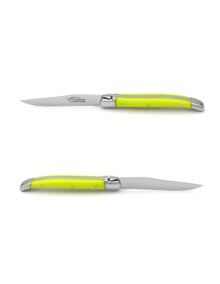 Laguiole dessert knives, mixed colors corian handle