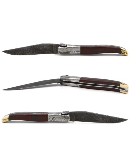Laguiole knife 12 cm in meteorite, dinosaur bone and mammoth ivory