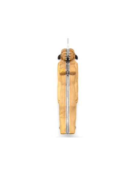 Laguiole pliant 12 cm, manche sculpté en buis, abeille mécanique