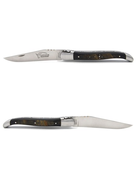 Laguiole pliant abeille forgée, 12 cm, manche en corne de buffle