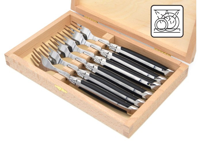 Coffret de fourchettes de table Laguiole avec manche en corian