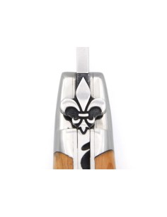 Laguiole 12cm, Lilie, Klinge und Dorn, Griff aus Wacholderholz 2
