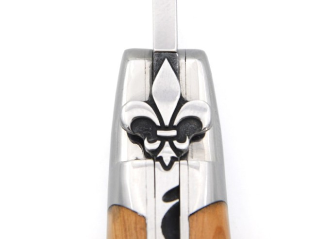 Laguiole 12cm, Lilie, Klinge und Dorn, Griff aus Wacholderholz
