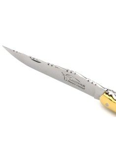 Laguiole pliant, 13 cm, abeille forgée, manche en pointe de corne 2