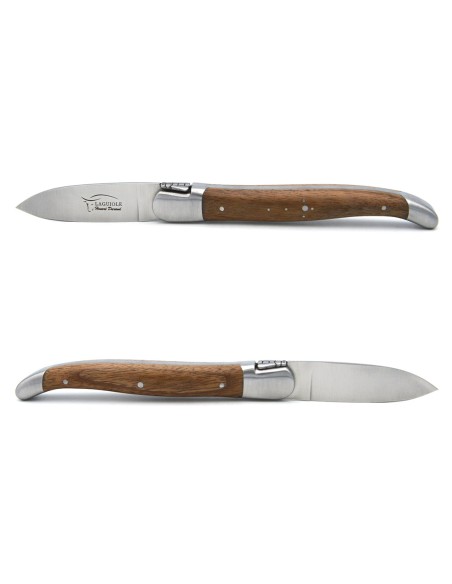 Couteau à huîtres de Laguiole, manche en noyer, finition inox mat