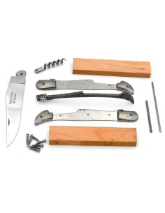 Laguiole im Bausatz 12cm mit Korkenzieher, Edelstahl XC75, Wacholderholz 2