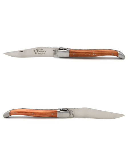 Laguiole pocket knife, 12 cm, rose motif, rosewood handle