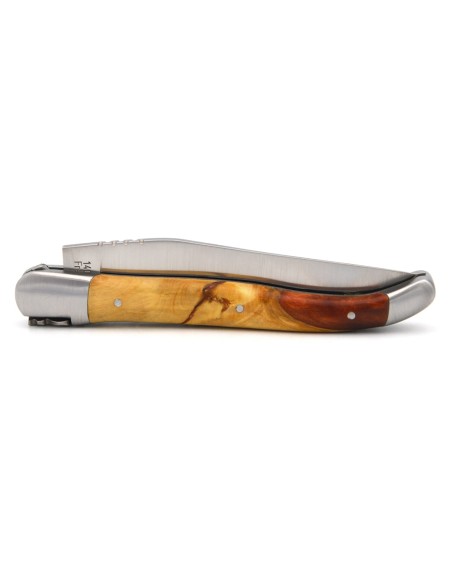 Laguiole knife 12 cm, Hybrid wood handle - Boxwood / brown resin