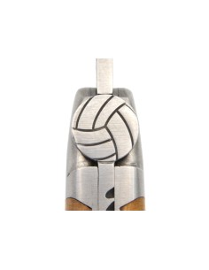 Laguiole pliant 12 cm en olivier, ballon de voleyball, lame seule