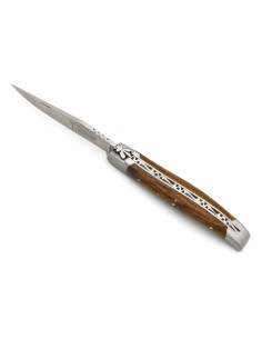 Laguiole pliant, 10cm, abeille forgée, manche bois de pistachier 2