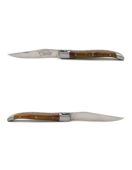 Laguiole pocket knife, 10 cm, forged bee, pistachio handle with matt bolsters