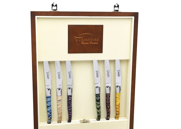 Laguiole 24 pieces cutlery set, wide mammoth molar handles