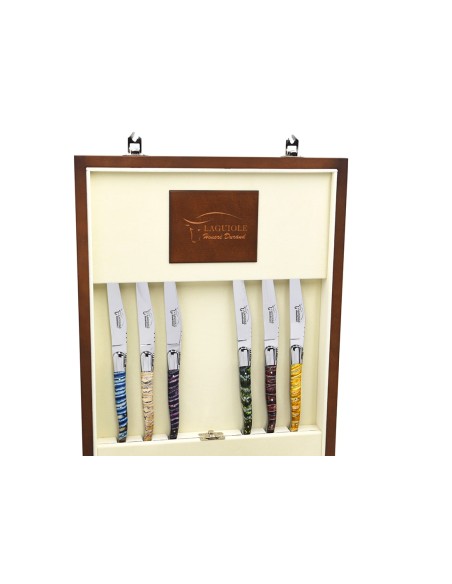 Laguiole 24 pieces cutlery set, wide mammoth molar handles