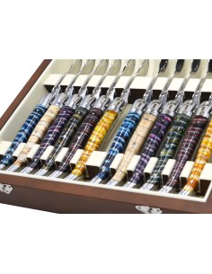 Laguiole 24 pieces cutlery set, wide mammoth molar handles