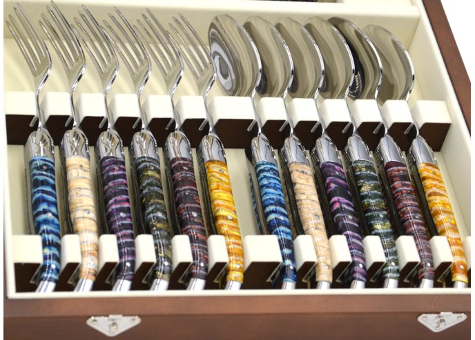 Ménagère de Laguiole prestige 24 pièces en molaire de mammouth