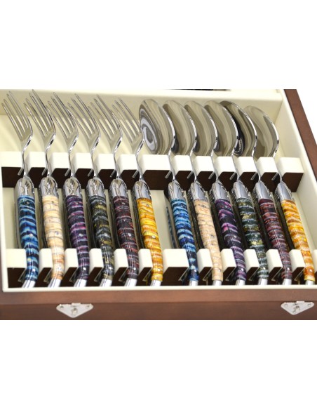 Traditionell Laguiole-Besteckservices 24 Stücke, Griff aus Mammutmolaren