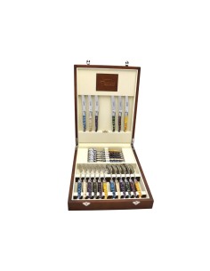 Laguiole 24 pieces cutlery set, wide mammoth molar handles 2