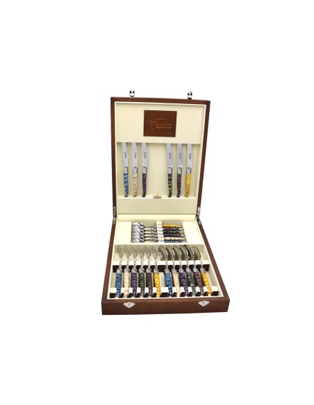 Traditionell Laguiole-Besteckservices 24 Stücke, Griff aus Mammutmolaren