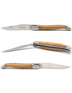 Laguiole 12cm aus Fasseiche, Dreifachen Platinen aus Edelstahl 2
