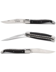 Laguiole messer 12cm aus Ebenholz, Dreifachen Platinen aus Edelstahl 2