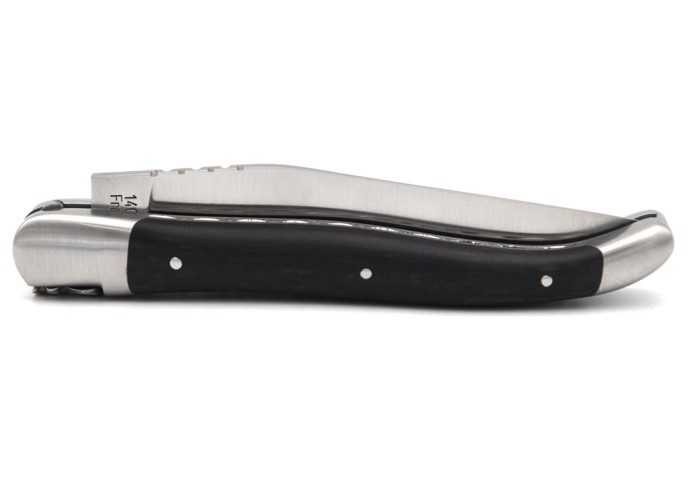 Laguiole messer 12cm aus Ebenholz, Dreifachen Platinen aus Edelstahl