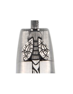 laguiole 12cm damast klinge biene und feder mit meissel handziseliert griff aus Olivenholz