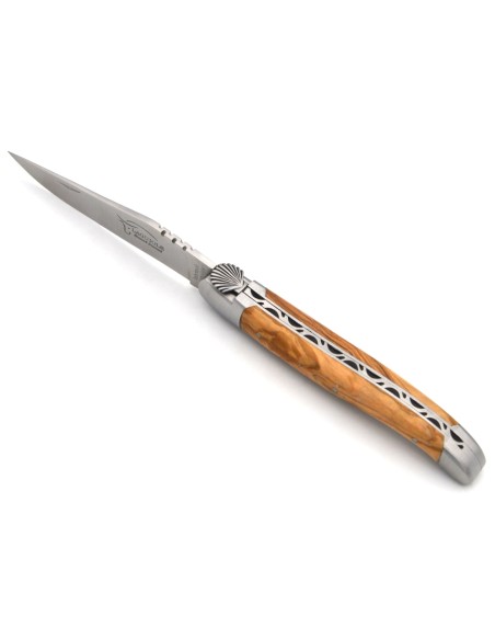 Laguiole 12 cm, Saint Jacques Muschel, Olivenholz