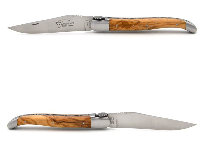 Laguiole 12 cm, Saint Jacques Muschel, Olivenholz