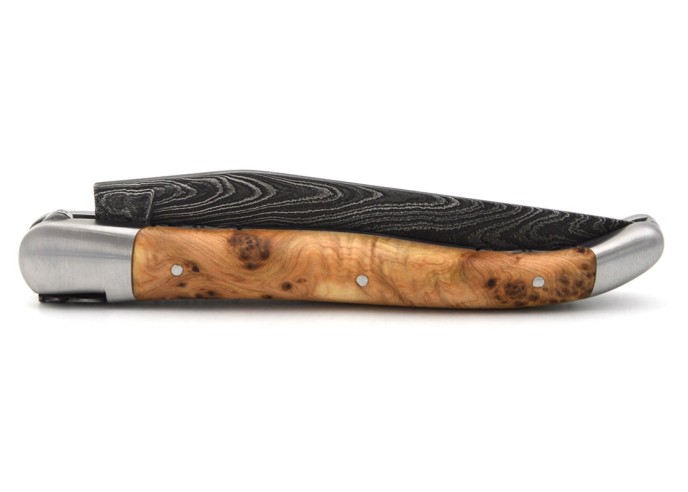 laguiole 12cm damast klinge biene und feder mit meissel handziseliert griff aus hornspitze