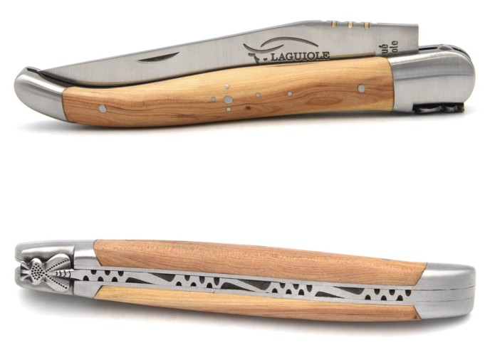 Laguiole Klappmesser, Klassiche geschmiedete Biene Nr.1,Wacholderholz