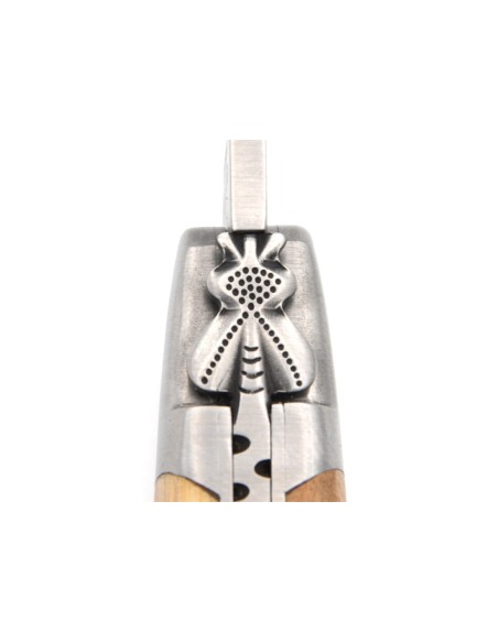 Laguiole pliant 12 cm, abeille forgée classique n°1, manche en genévrier
