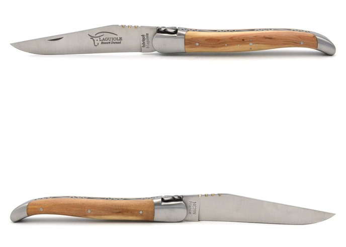 Laguiole pliant 12 cm, abeille forgée classique n°1, manche en genévrier
