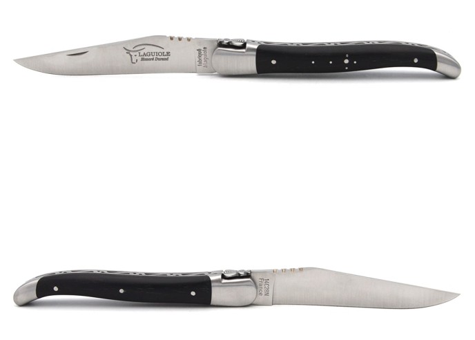 Laguiole pocket knife, 12 cm, classic forged bee n°2, ebony handle