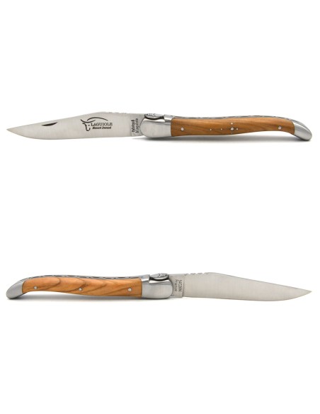 Laguiole pocket knife, 12 cm, bee with liner motif, olive wood handle