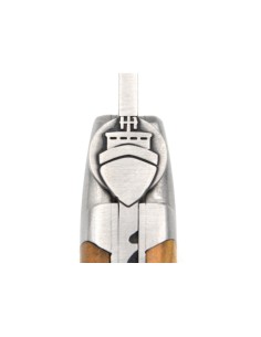Laguiole pliant 12 cm en olivier, abeille motif paquebot, lame seule