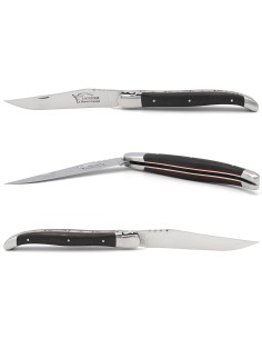 Laguiole Klappmesser 13 cm, Griff aus Karbonfaser & rot Vulkanfiber 2