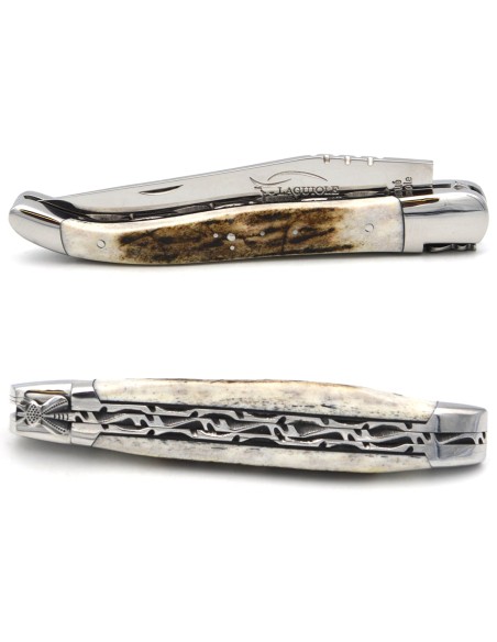 Classic forged bee n°2, double plates, deer antler & black spacer