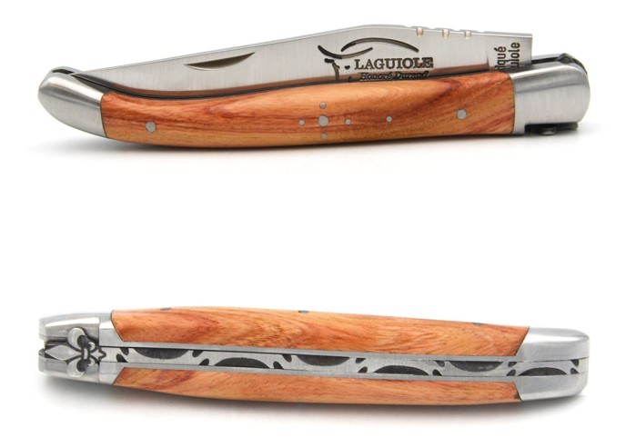 Laguiole Klappmesser, 11cm, Lilie, Griff aus Rosenholz