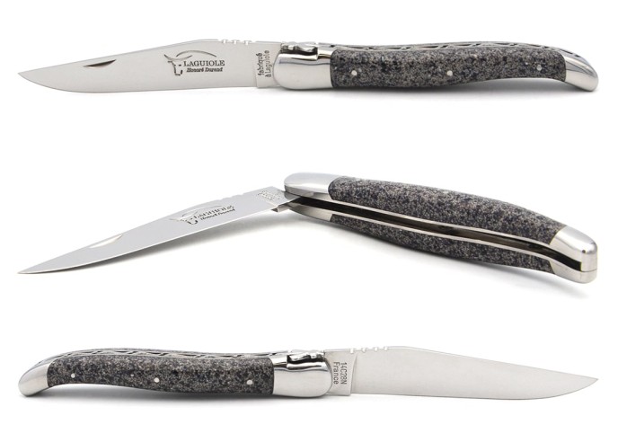 Laguiole pocket knife, 12 cm, foundry sand handle, forged bee