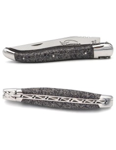 Laguiole pliant 12 cm, manche en sable de fonderie, abeille forgée