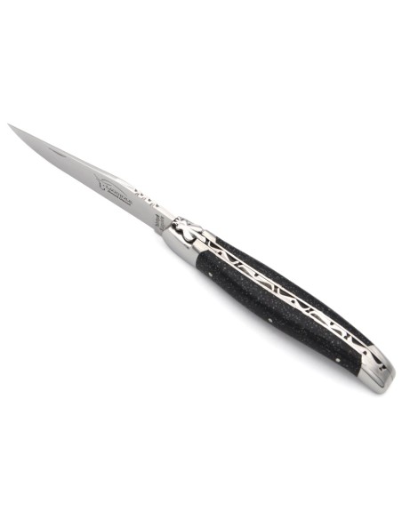 Laguiole pocket knife, 12 cm, mussel shells handle, forged bee