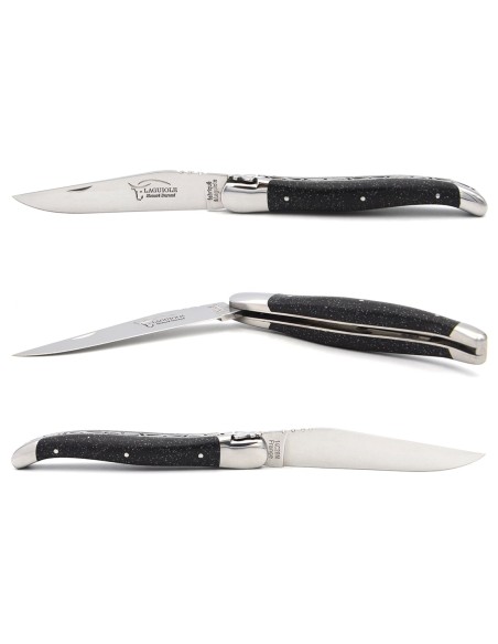 Laguiole pocket knife, 12 cm, mussel shells handle, forged bee