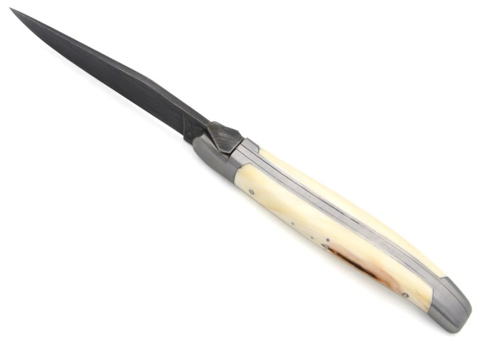 Laguiole "Sauvage" 12 cm - lame et abeille en acier damas, manche en dent de phacochère