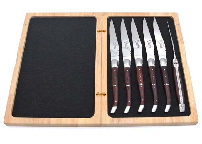 Laguiole Steakmesser, breiterer Griff aus Veilchenholz