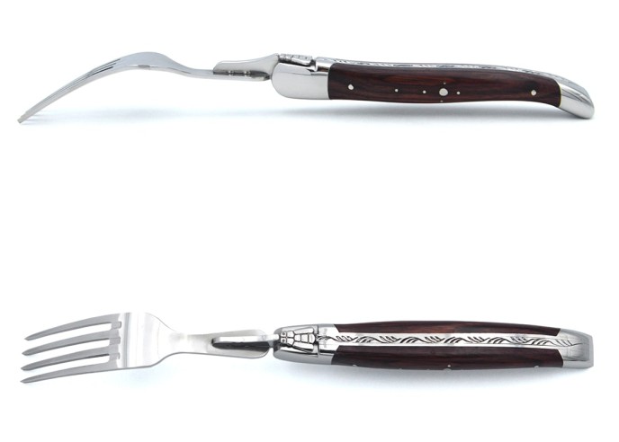Coffret de fourchettes de table Laguiole, manche en bois de violette